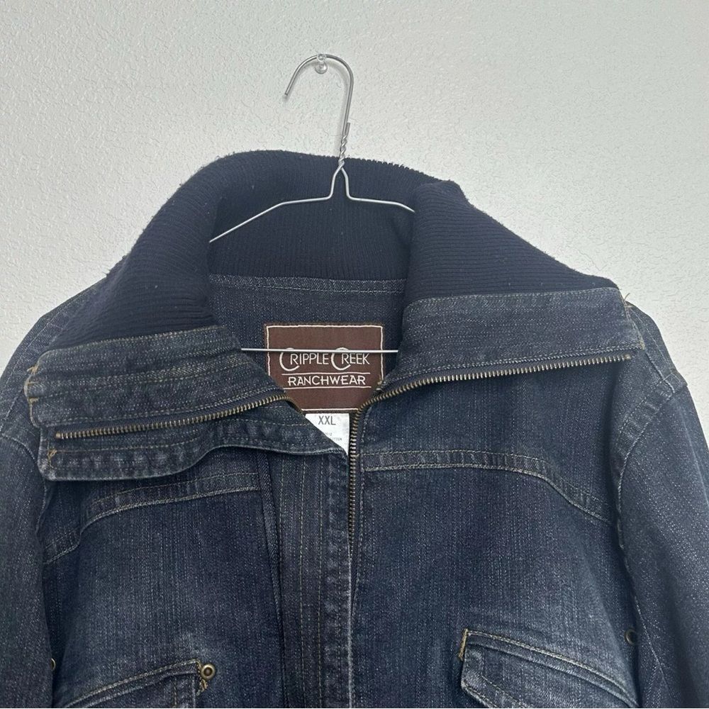 Cripple Creek Ranchwear Denim Jacket Womens Sz XXL Outdoor Western Rodeo Chore - Picture 7 of 9